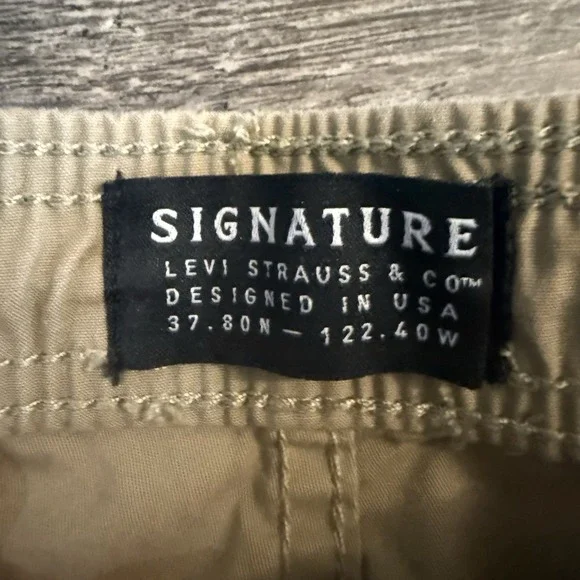 Levi's Signature And DSG Cargo Khaki Joggers Men's Size S Drawstring Elastic - Picture 16 of 16